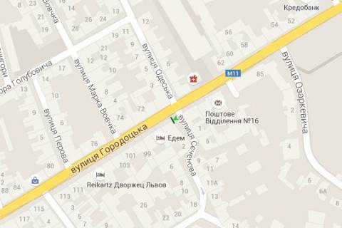 Ситилайт B в Львове, 1.2x1.8  Городоцька вул., 93 - Івана Сеченова вул. (від центру) схема