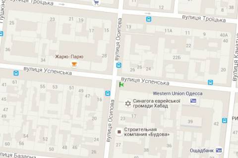 Бэклайт B в Одессе, 2.3x3.14  Успенська вул. - Осипова вул., 19 схема