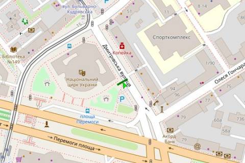 Беклайт B у Києві, 1.2x1.8  Дмитрівська вул., непарна сторона, зуп. «Галицька площа (Перемоги пл.)» (1) схема