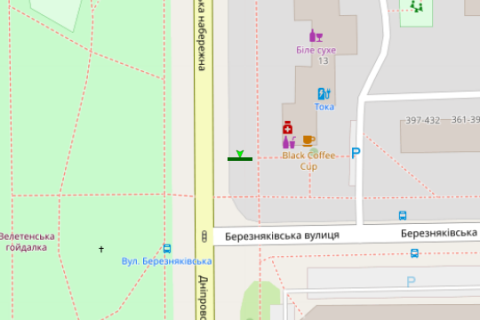 Бэклайт B в Киеве, 2.3x3.14  Дніпровська наб. - Березняківська вул. схема