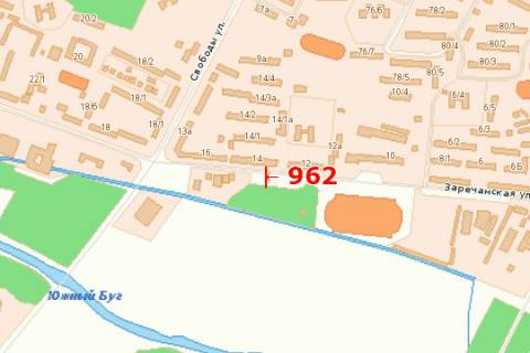 Билборд B в Хмельницком, 3x6  Зарічанська вул., 12 схема