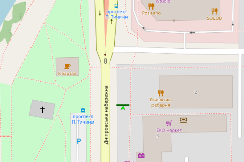 Scrolller, Scroll A in Vasylivka, 2.3x3.14  Dniprovs'ka nab., No3 "TRC Silver Breeze" - Pavla Ticini prosp. (napravl. Most Patona) - 422342 scheme