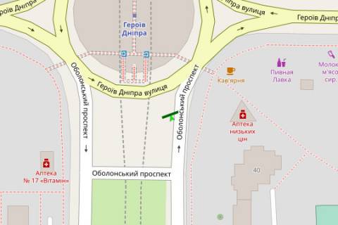 Білборд, Бігборд (Борд)  A у Києві, 3x6  Оболонський просп., 40 розподілювач схема