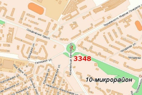Билборд B в Васильевке, 3x6  Злуки просп. - Євгена Коновальця вул. схема