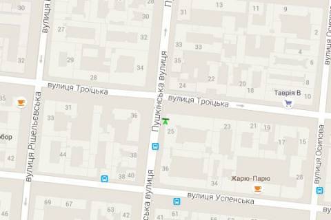 Ситилайт A в Одессе, 1.2x1.8  Італійська вул. (Пушкінська)., 37 - Троїцька вул., 25 схема