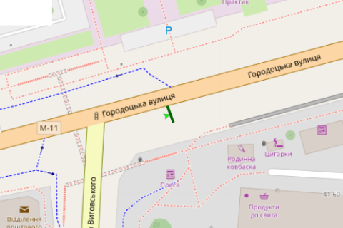 Скроллер A в Львове, 2.3x3.14  Городоцька вул., 249 - Виговського вул. (Івана Виговського вул.) - 663118 схема