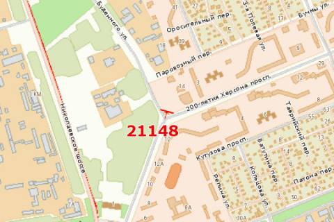 Билборд B в Херсоне, 3x6  200-річчя Херсона просп. - Полковника Кедровського вул. (Будьонного вул.) (рядом магазин стройматериалов) схема
