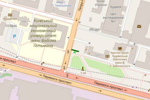 Билборд A в Киеве, 3x6  просп. Берестейський (Перемоги). - Нестерова вул., 96м від перехрестя (КНЕУ ім В.Гетьмана) (у напрямку вул. Антона Цедіка (Ежена Потьє).) схема