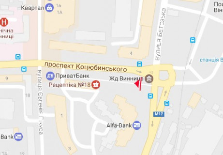 Скроллер A в Виннице, 2.3x3.14  Коцюбинського просп. - Привокзальна вул. - 663466 схема