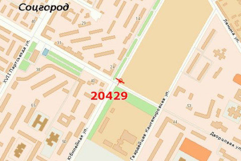 Билборд A в Васильевке Ювілейна вул. - Дворцова вул. схема