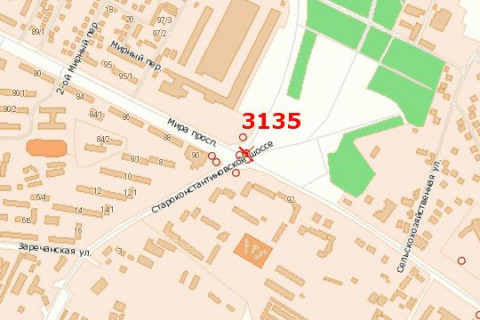 Билборд A в Васильевке, 3x6  Старокостянтинівське шосе - Миру просп. (від Рівного) схема