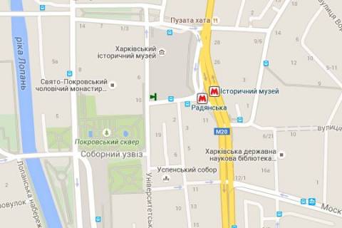 Нестандарт B в Харькове, 1.2x1.8  Конституції пл. - Університетська вул., (зупинка) (B) схема