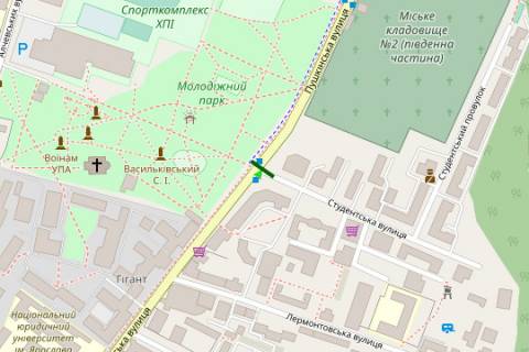 Бэклайт A в Харькове, 2.3x3.14  Григорія Сковороди вул. - Студентська вул., (№1) схема