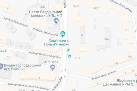 Сiтiлайт A у Києві, 1.2x1.8  Князів Острозьких вул. (Московська)., 41/8 схема