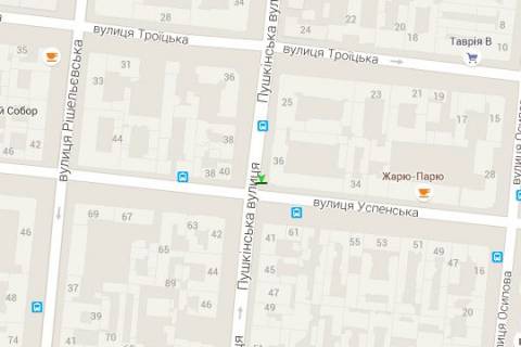 Backlight B in Vasylivka, 1.2x3.6  Puskins'ka st., 39 - Uspens'ka st. scheme