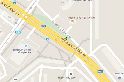 Бэклайт A в Васильевке, 2.3x3.14  Гагаріна просп. - Молочна вул. (Кірова (Червонозаводський р-н) вул.), 39 схема