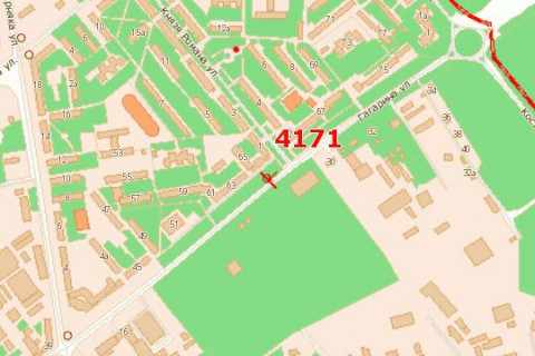 Билборд A в Васильевке, 3x6  Гагаріна вул. - Князя Романа вул. схема