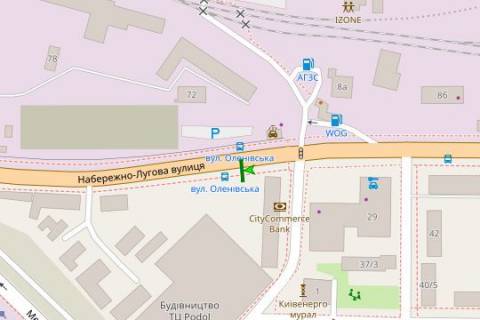 Бэклайт B в Киеве, 2.3x3.14  Набережно-Лугова вул., 23 схема