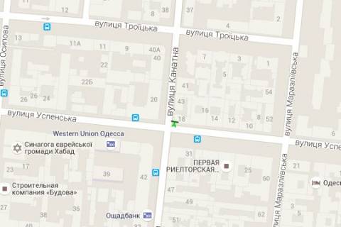 Ситилайт A в Одессе, 1.2x1.8  Канатна вул. - Успенська вул., 16 схема