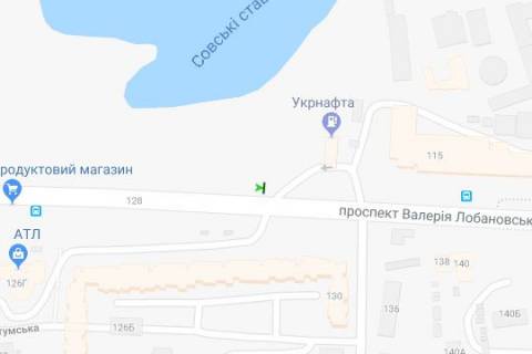Бэклайт B в Киеве, 2.3x3.14  Лобановського Валерія просп. (Червонозоряний просп.), №1 від АЗС (у напрямку Деміївської пл.) схема