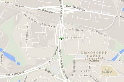Билборд A в Васильевке, 3x6  Червоної Калини просп., 29 - Хуторівка вул. схема