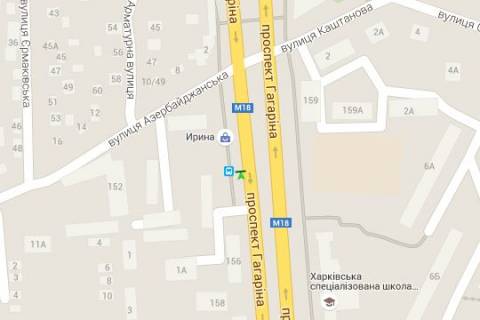 Citylight B in Vasylivka, 1.2x1.8  Gagarina prosp. - Azerbajdzans'ka st., (zupinka) scheme