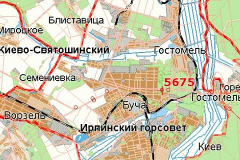 Билборд A в Буче, 3x6  Київ - Ковель, 12км+200м від Києва (Буча, Варшавская трасса, у напрямку  м.Київ) схема