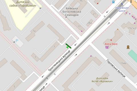 Билборд B в Киеве, 3x6  Тростянецька вул., 7 схема