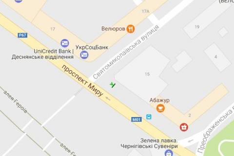 Беклайт B у Чернігові, 1.2x1.8  Миру просп., 15 схема