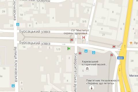 Беклайт B у Харкові, 1.2x1.8  Бурсацький узвіз - Університетська вул. схема
