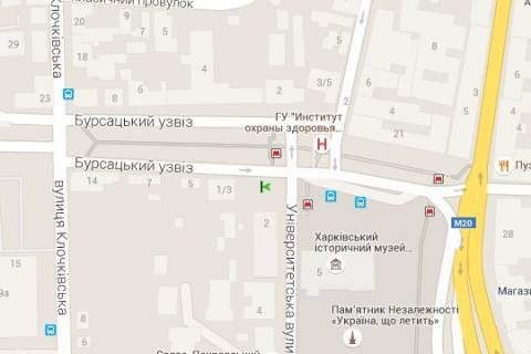 Ситилайт B в Харькове, 1.2x1.8  Бурсацький узвіз - Університетська вул. схема