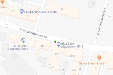 Бэклайт A в Киеве, 1.2x1.8  Жилянська вул., 41  схема