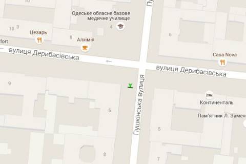Backlight B in Odessa, 1.2x1.8  Puskins'ka st., 6 - Deribasivska st. scheme