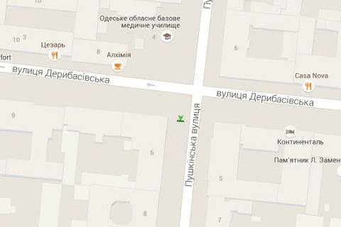 Citylight B in Odessa, 1.2x1.8  Puskins'ka st., 6 - Deribasivska st. scheme