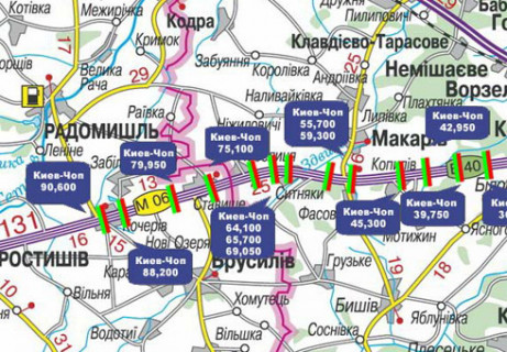 Билборд B в Житомире, 3x18  Траса M-06, Київ-Житомир, 69,050 (Напрямок з Києва в Житомир) схема