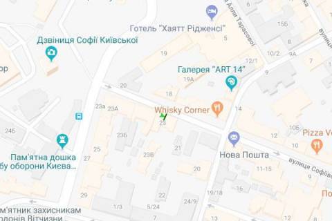 Ситилайт A в Киеве, 1.2x1.8  Софіївська вул., 23 (№1 (біля Софіївської пл.)) схема