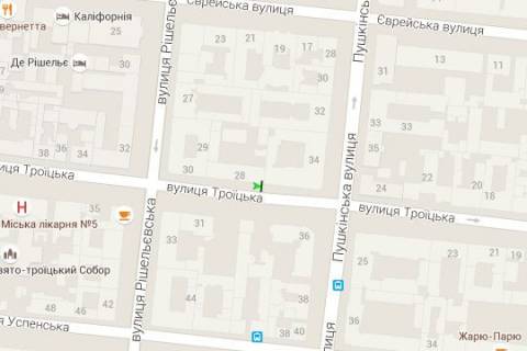 Citylight A in Odessa, 1.2x1.8  Italiysʹka st., 26 - Puskins'ka st. scheme
