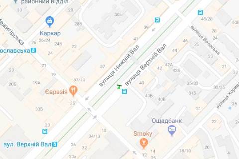 Ситилайт A в Киеве, 1.2x1.8  Верхній Вал вул., 40 бульварна частина схема