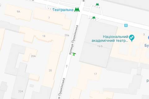 Бэклайт A в Киеве, 1.2x1.8  Євгена Чикаленка вул. (Пушкінська)., 17 схема
