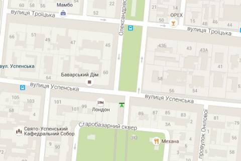 Беклайт A у Одесі, 1.2x3.6  Успенська вул., 91 - Українських Героїв просп. (Олександрівський просп) схема