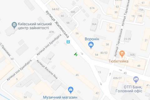 Ситилайт B в Киеве, 1.2x1.8  Жилянська вул., 45 схема