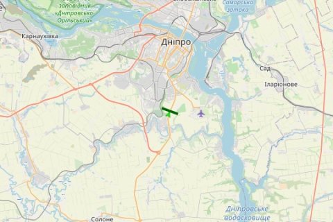 Билборд B в Днепр (Днепропетровск), 3x6  Запорізьке шосе, 420км + 420м (перед АЗС "ОККО") схема