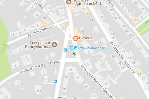 Бэклайт B в Львове, 1.2x1.8  Івана Франка вул., 108 схема