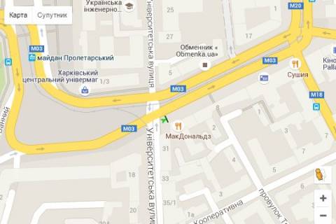 Беклайт A у Харкові, 1.2x1.8  Рози Люксембург пл. (Павлівська пл.), 6 схема