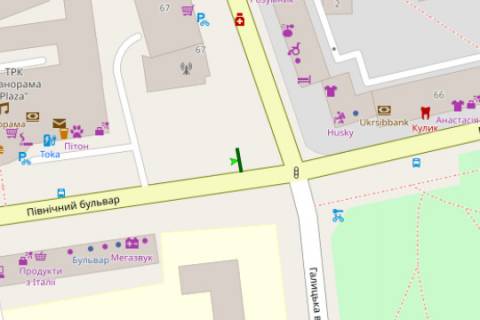 Ситилайт B в Ивано-Франковске, 1.2x1.8  Північний бульв. - Галицька вул. схема