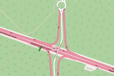 Билборд A в Киеве, 3x6  Бориспільське шосе, 5,1 км від Києва (у напрямку Борисполя) схема