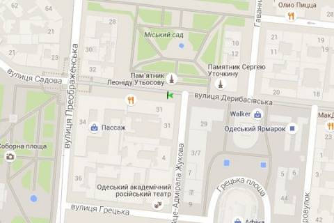 Ситилайт B в Одессе, 1.2x1.8  Дерибасівска вул., 31 схема