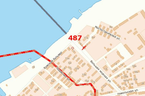 Билборд B в Васильевке, 3x6  Велика Морська вул., 13 - Бузький бульв. схема