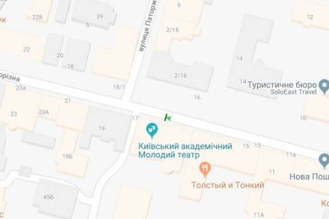 Бэклайт B в Киеве, 1.2x1.8  Прорізна вул., 17 схема
