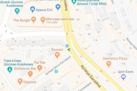 Бэклайт B в Киеве, 1.2x1.8  Басейна вул., 10 схема